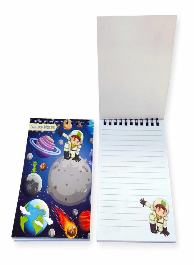 Omnipresent Pack Kids Galaxy Space Astronaut Printed Ruled Laminated Cover Colourful Notepad, 32 Pages, Set of 20 (Size: 5.8 x 4 inch) - Image 1