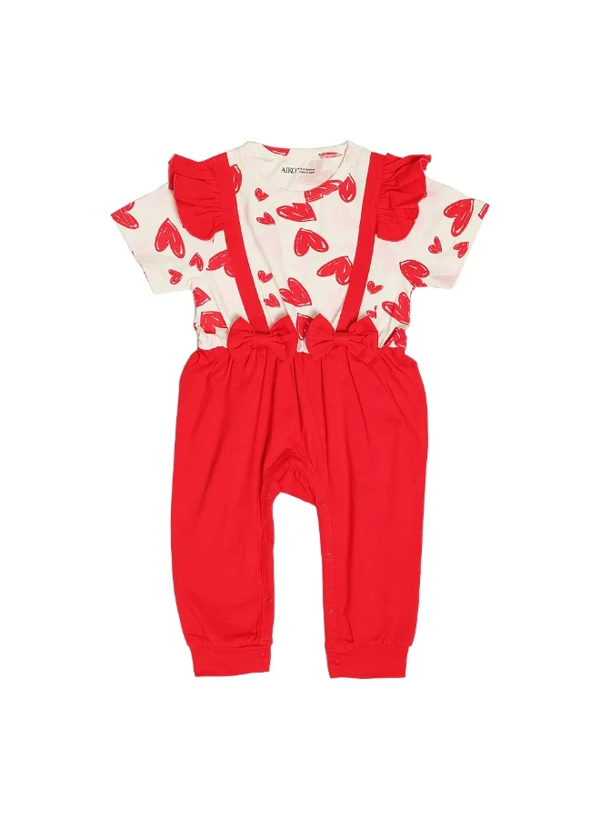 ايكو AIKO-Red Heart Design Dungree Set