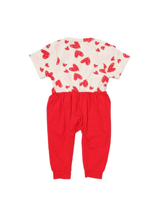 AIKO-Red Heart Design Dungree Set - Image 3