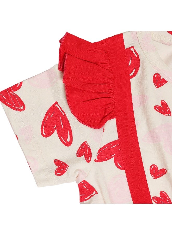 AIKO-Red Heart Design Dungree Set - Image 5