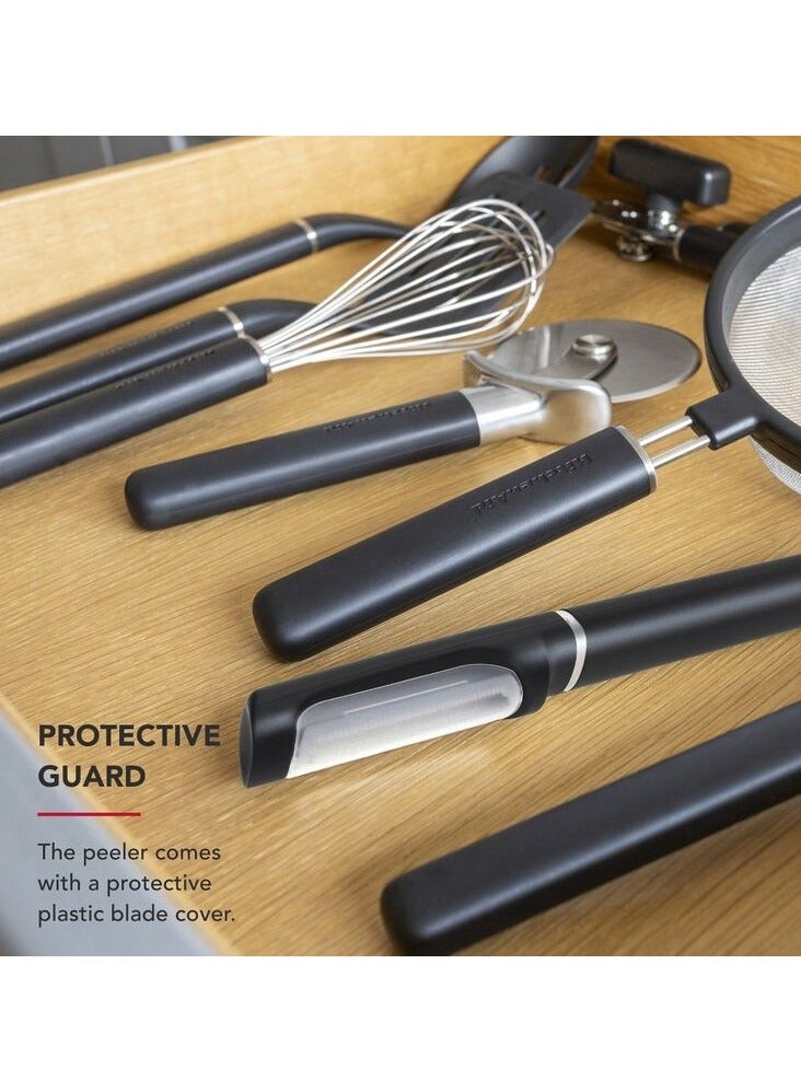 KitchenAid Premium Euro Peeler Onyx Black – Stainless Steel Serrated Blade Peeler with Protective Cover for Vegetable & Fruits - Image 5