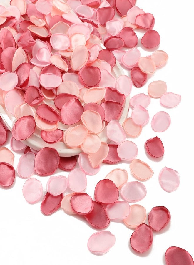 DAIBN 200pcs Silk Pink Roses Bridal Shower Confetti,Wedding Pink Petals Decorations,Flower Girl Wedding Birthday Party Decorations,Table Centerpieces Anniversary Romantic Night Decorations (Color1) - Image 1