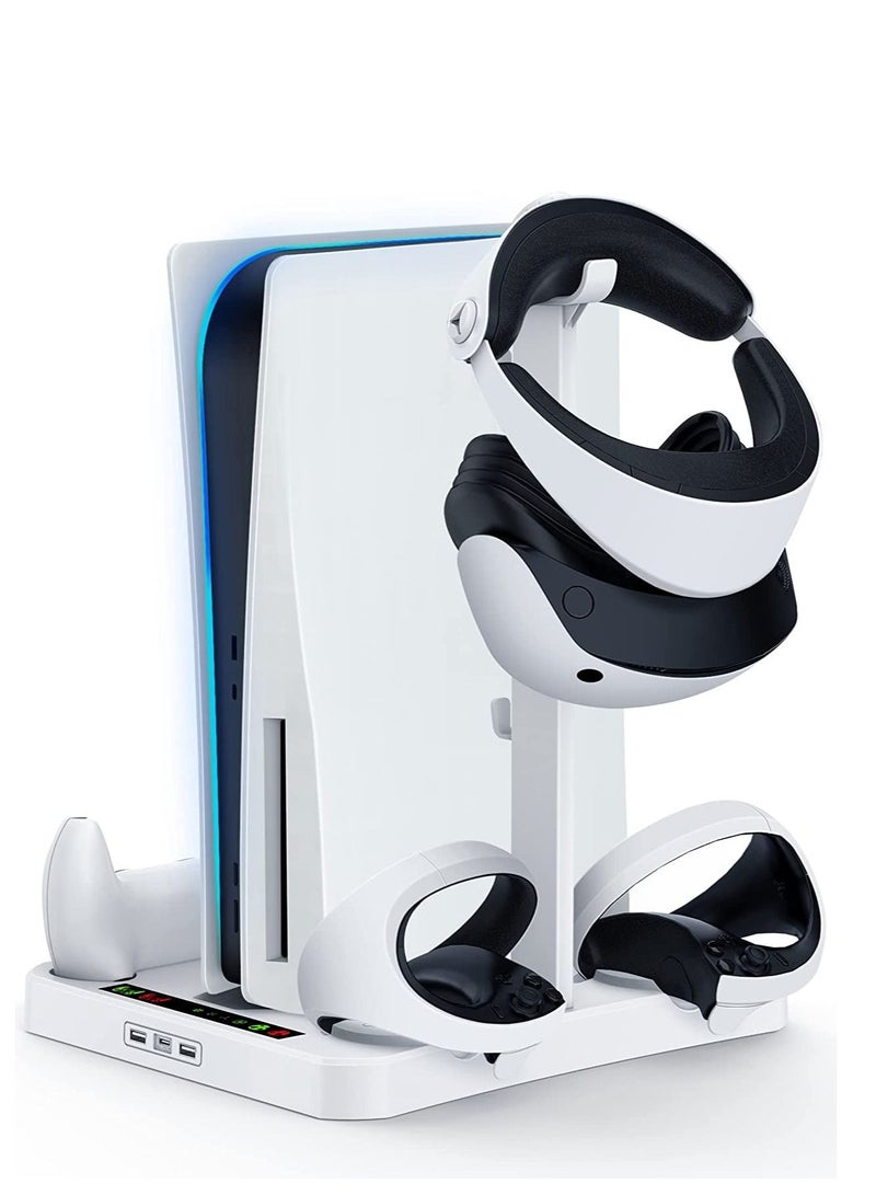 PS5 console multifunctional cooling base, handle charging base helmet storage rack game disk holder - Image 1