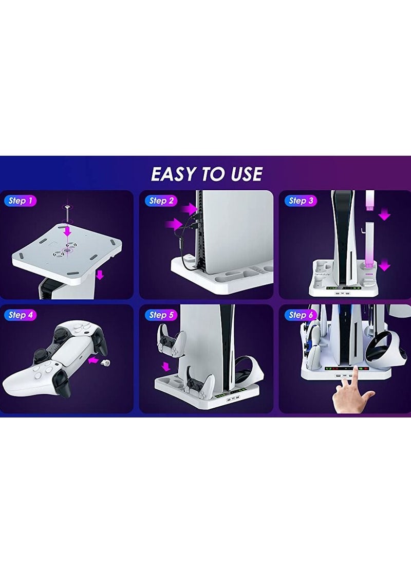 PS5 console multifunctional cooling base, handle charging base helmet storage rack game disk holder - Image 4