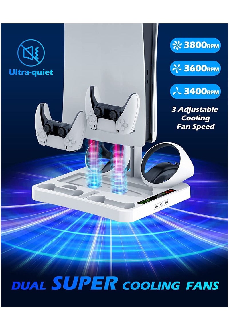 PS5 console multifunctional cooling base, handle charging base helmet storage rack game disk holder - Image 2