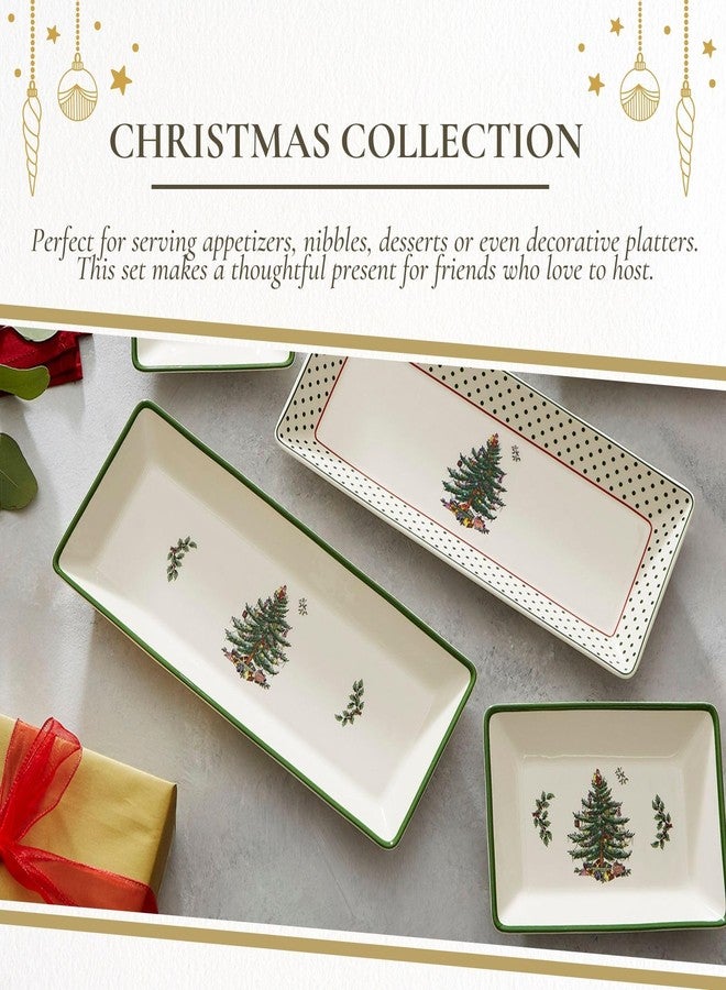 Spode Christmas Tree 3-Piece Dessert Trays, Serveware - Holiday Dinnerware & Decorative Tray, Holiday Winter Serving for All Parties & Occasions - for Snacks, Appetizers, Cookies - Image 5