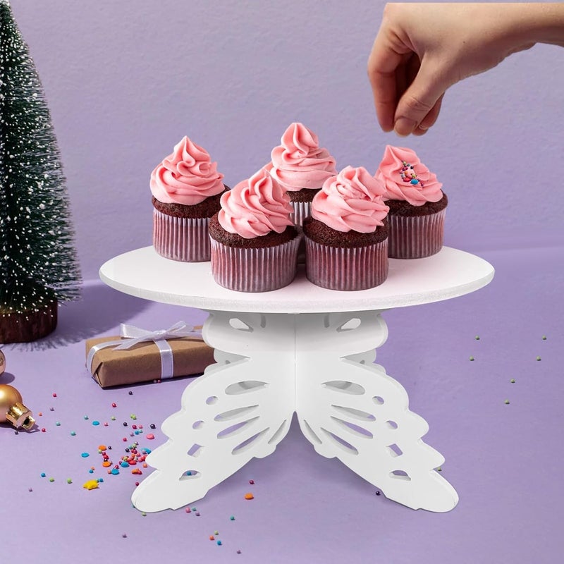 AOCEAN 12" Butterfly Cake Stand Butterfly PVC Cake Decorations with Engraved Butterflies Cake Stands for Dessert Table Wedding Birthday Party (1 Pcs) - Image 5