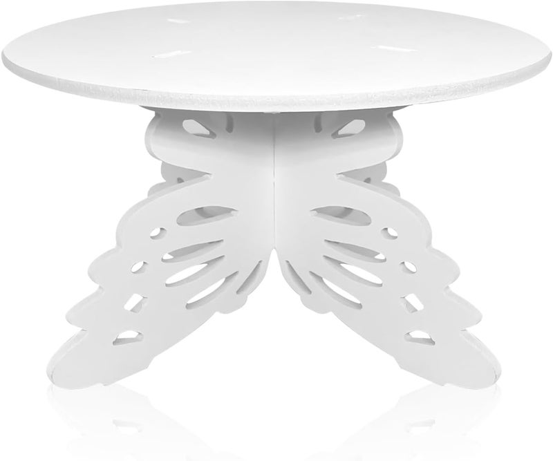 AOCEAN 12" Butterfly Cake Stand Butterfly PVC Cake Decorations with Engraved Butterflies Cake Stands for Dessert Table Wedding Birthday Party (1 Pcs) - Image 1