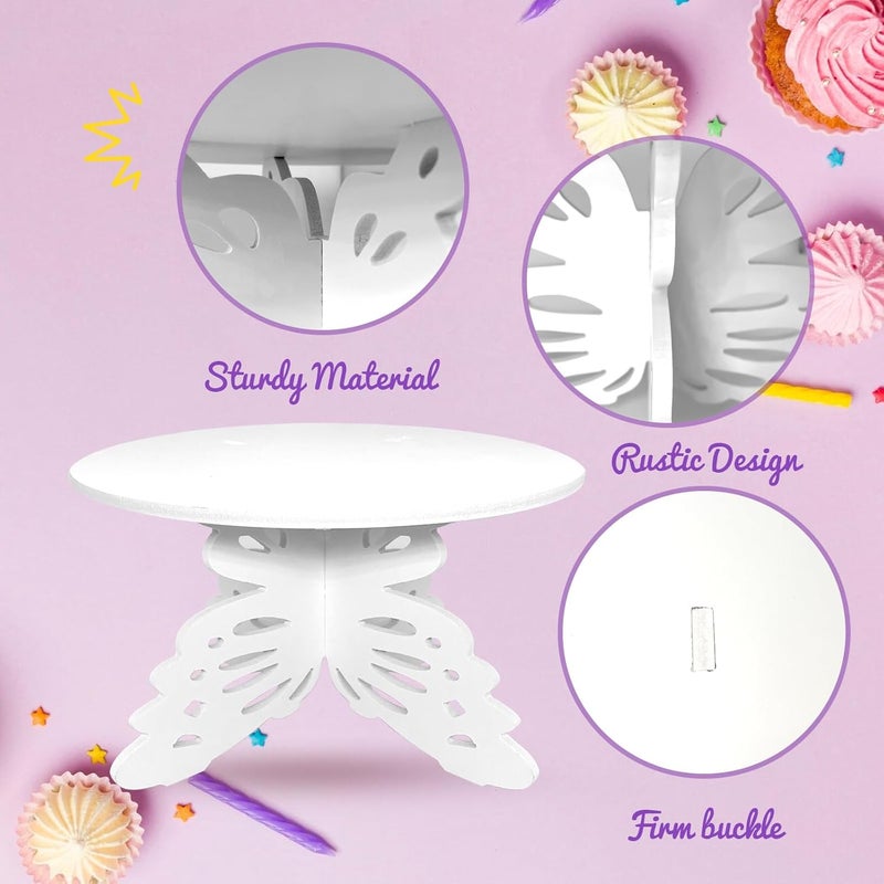 AOCEAN 12" Butterfly Cake Stand Butterfly PVC Cake Decorations with Engraved Butterflies Cake Stands for Dessert Table Wedding Birthday Party (1 Pcs) - Image 4