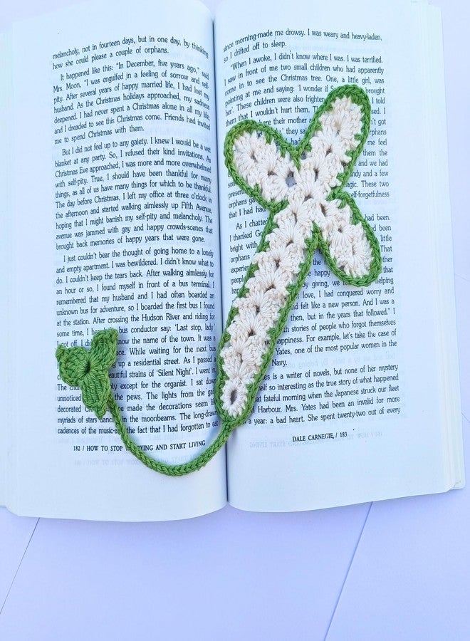 فاصل كتب كروشيه يدوي الصنع على شكل صليب مقدس من TOJE | فاصل كتب مسيحي أنيق للكتب | فاصل كتب كروشيه لطيف للكتاب المقدس والروايات والمذكرات | هدية يدوية فريدة لمحبي الكتب | 29 × 10 سم | عبوة من قطعة واحدة - Image 5