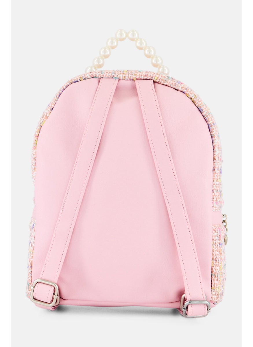 OMG Accessories Kids Girl Butterfly Tweed Mini Back Pack 19 H x 19 L x 11 W cm, Pink  - Image 2