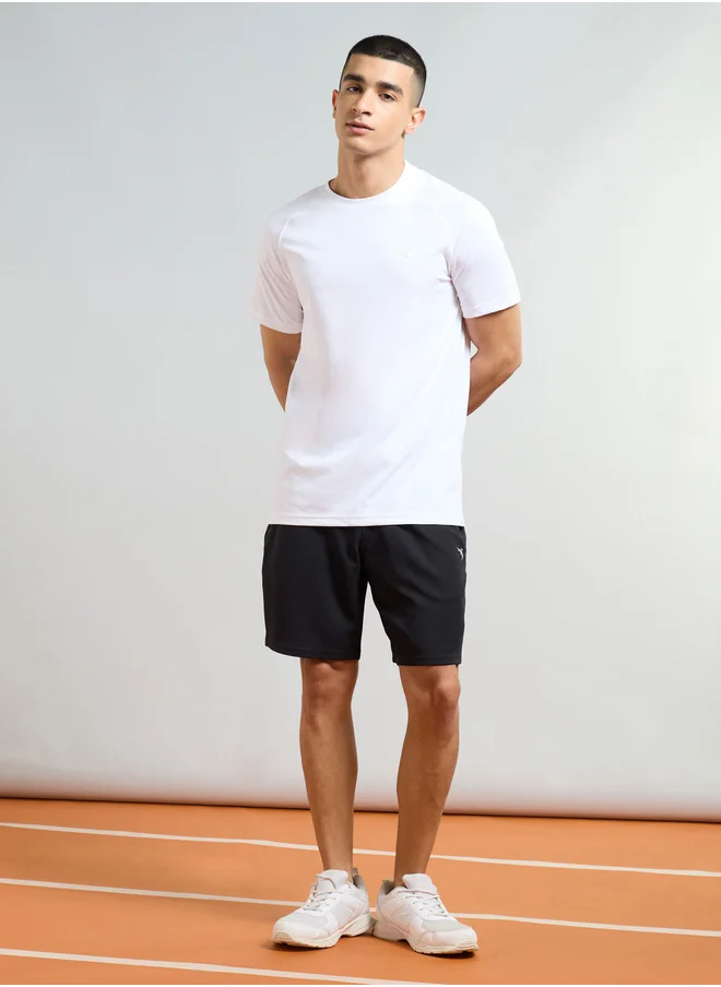 تكنوسبورت Men Solid Slim Fit Sports Shorts with TS Flexi