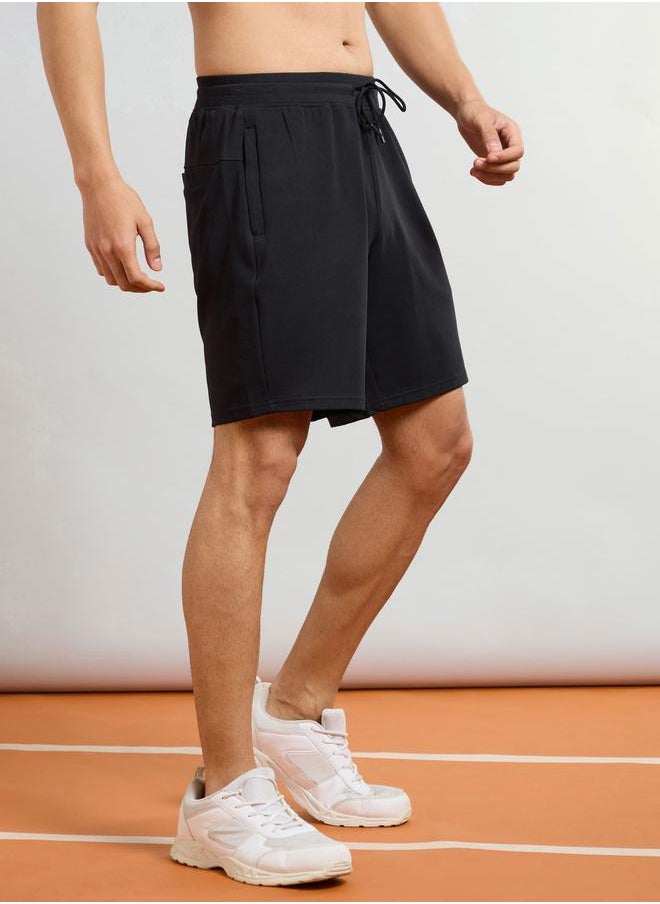 Technosport Technosport Men Solid Slim Fit Sports Shorts with TS Flexi  - Image 3