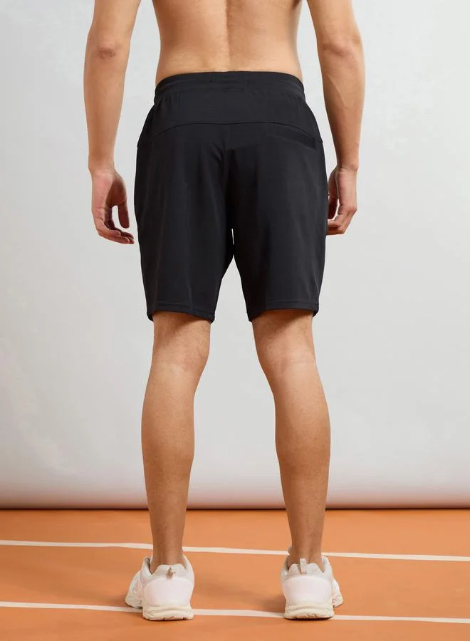 Technosport Technosport Men Solid Slim Fit Sports Shorts with TS Flexi