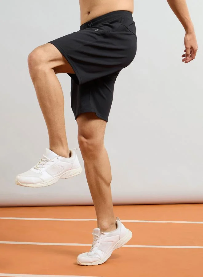 Technosport Technosport Men Solid Slim Fit Sports Shorts with TS Flexi