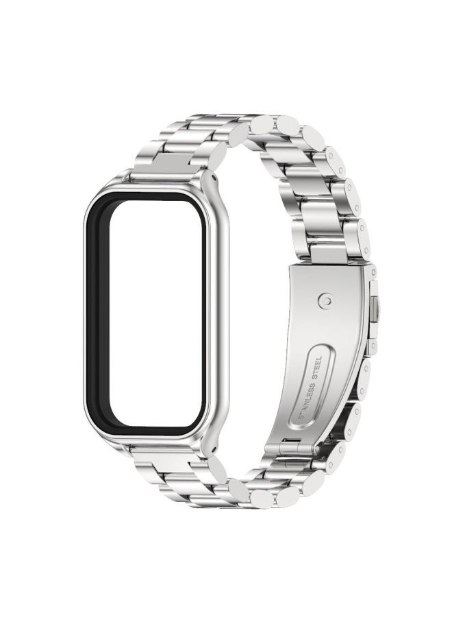 Generic - Redmi Band 2 Milanese Metal Three-bead Stainless Steel Wristband Suitable For XiaomiBand 8 Active-Color:Three Beads-Silver-Specifications:for Redmi Band2/Mi Band 8 Active - Image 1