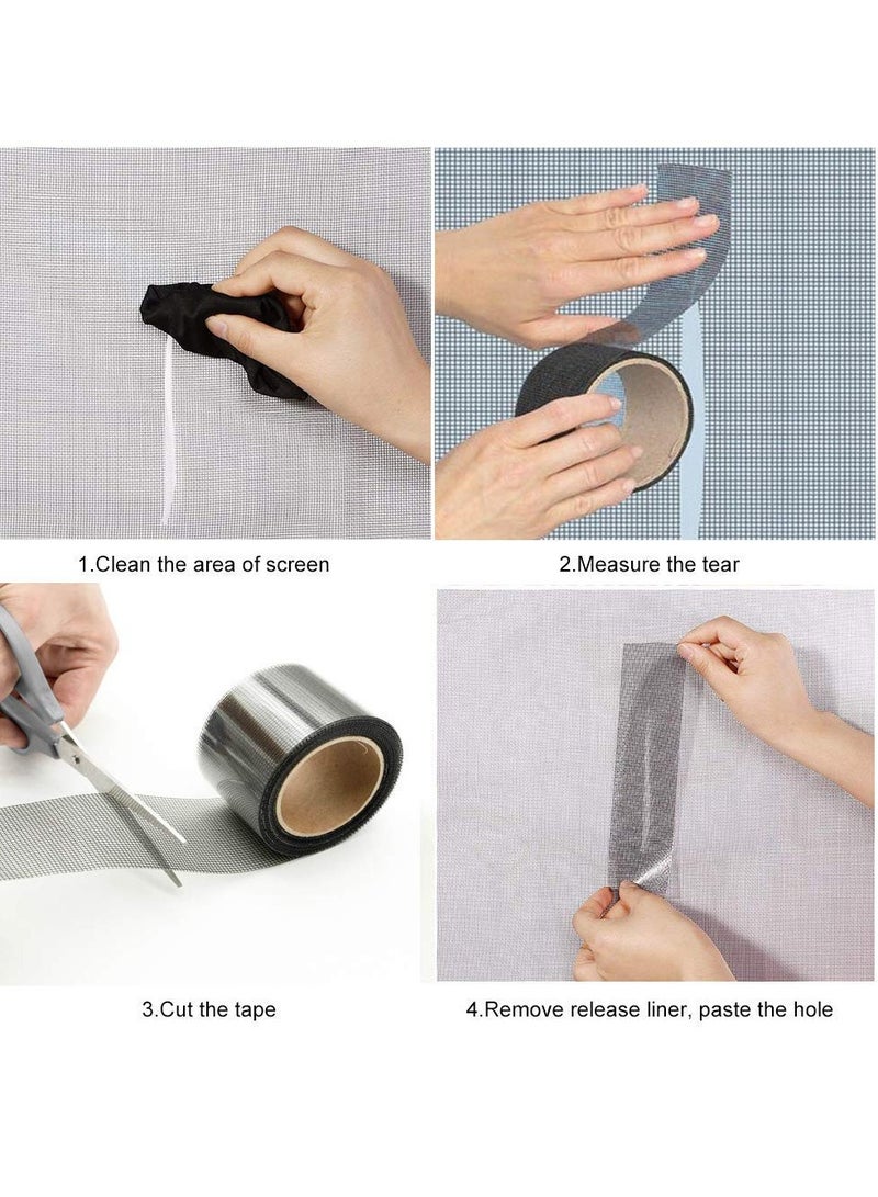 SYOSI Screen Patch Repair Kit, Door Window Screen Repair Tape Fiberglass Covering Mesh, 3-Layer Strong Adhesive & Waterproof Repair Holes Tears Prevent Mosquitoes Insects - Image 4