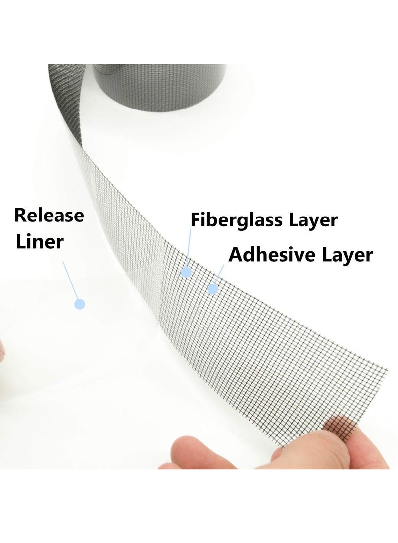 SYOSI Screen Patch Repair Kit, Door Window Screen Repair Tape Fiberglass Covering Mesh, 3-Layer Strong Adhesive & Waterproof Repair Holes Tears Prevent Mosquitoes Insects - Image 2