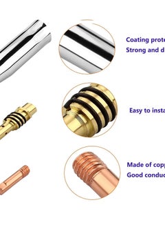 Excefore Welding Contact Tips Kit for MB15 Welding Torch, Includes 0.8mm M6 Tips, Holder, Diffuser, Shield Cup, and Nozzle Kit, Complete Accessories Set for 15AK MIG Welding Torch  - Image 3