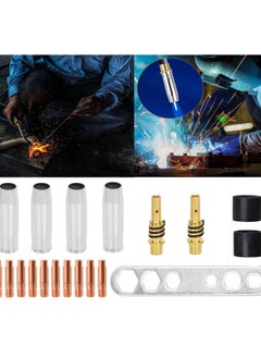 Excefore Welding Contact Tips Kit for MB15 Welding Torch, Includes 0.8mm M6 Tips, Holder, Diffuser, Shield Cup, and Nozzle Kit, Complete Accessories Set for 15AK MIG Welding Torch  - Image 5