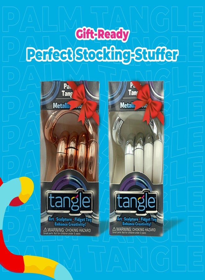 Tangle® Palm Metallic 2-Pack Steel Silver and Rose Gold - Image 4