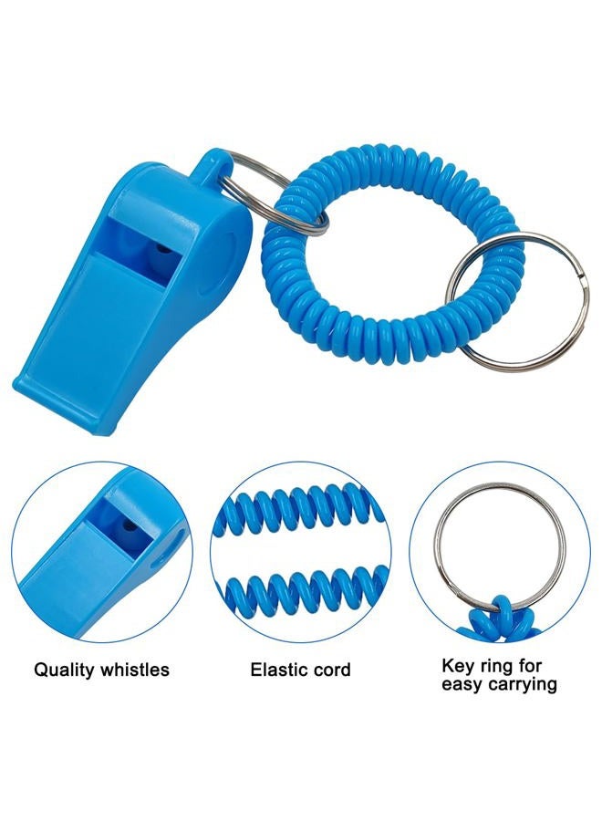 AFUNTA 12 Pack Whistle With Bracelet, 6 Colors Loud Plastic Whistle Sport Whistle Stretchable Wrist Keychain for Refereeing, Footballing, Survival Emergency Training - Image 4