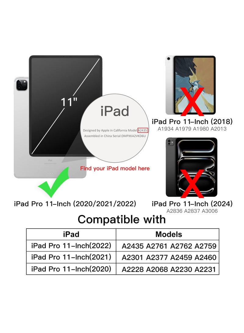 Jetech Case for iPad Pro 11 Inch, 2022/2021/2020 Model, Slim Stand Hard Back Shell Smart Cover with Auto Wake/Sleep (Black) - Image 2