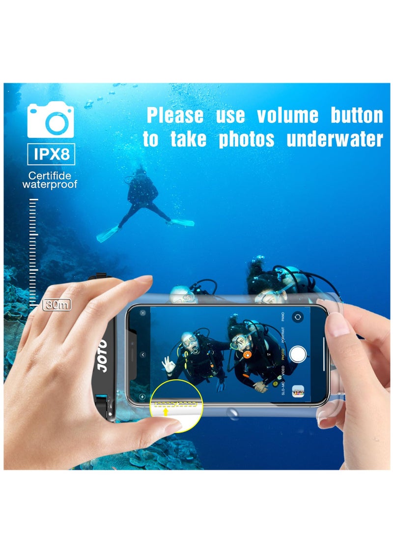 JOTO Waterproof Phone Pouch Universal Waterproof Case Dry Bag Up To 7.0 Ipx8 Underwater Phone Protector 2 Pack Clear  - Image 2