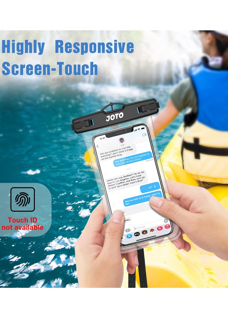 JOTO Waterproof Phone Pouch Universal Waterproof Case Dry Bag Up To 7.0 Ipx8 Underwater Phone Protector 2 Pack Clear  - Image 4