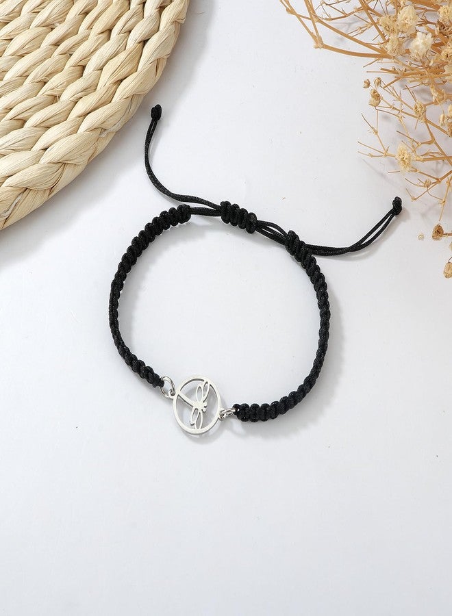 بارتنر سوار اليعسوب للنساء من بارتنر، سوار مضفر على شكل يعسوب للنساء، مجوهرات اليعسوب، هدايا للأصدقاء، أساور مزينة بتعليقات اليعسوب لمحبي الحيوانات (يعسوب - أسود) - Image 2