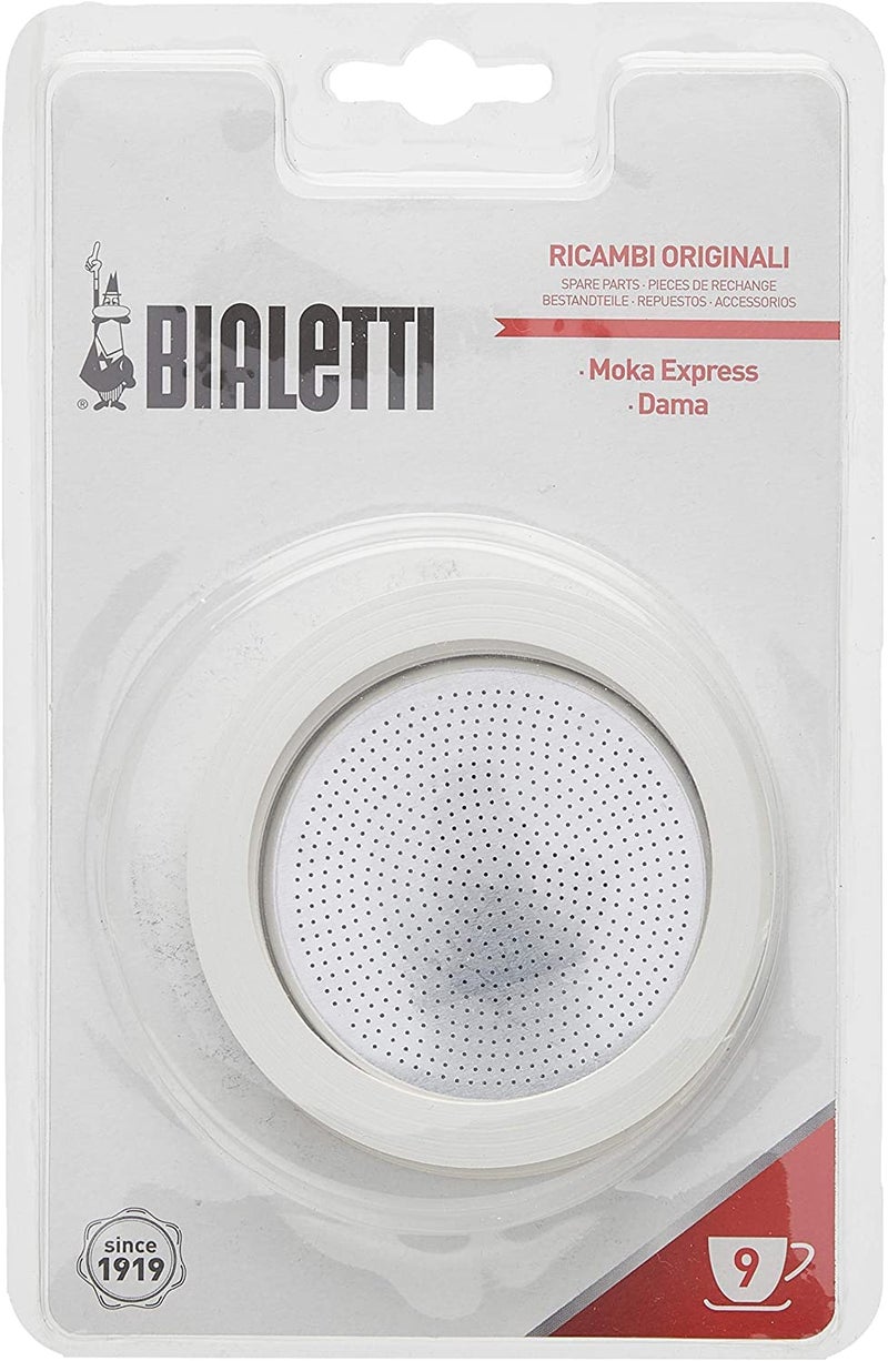 Bialetti Gaskets and Filter for 9 Cup Espresso Makers - Image 1