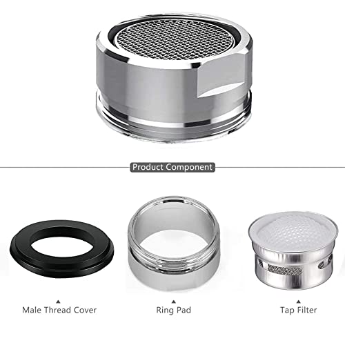 MOILINJAEY 4Pcs Faucet Aerator 4 Pack Kitchen Sink Aerator Replacement Parts With Brass Housing 15/16 Inch Male Thread Aeratorwith gasket for kitchen and bathroom - Image 4
