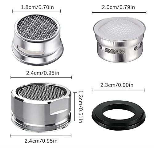 MOILINJAEY 4Pcs Faucet Aerator 4 Pack Kitchen Sink Aerator Replacement Parts With Brass Housing 15/16 Inch Male Thread Aeratorwith gasket for kitchen and bathroom - Image 2