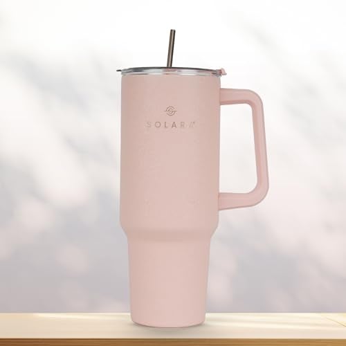 SOLARA Elixir 1200ml Insulated Tumbler with Straw and Lid, Sipper Water Bottle for Adults, Tumbler Bottle, 40oz Stainless Steel Tumblers for Hot and Cold, Coffee Travel Mug, Office, Dusky Pink - Image 1