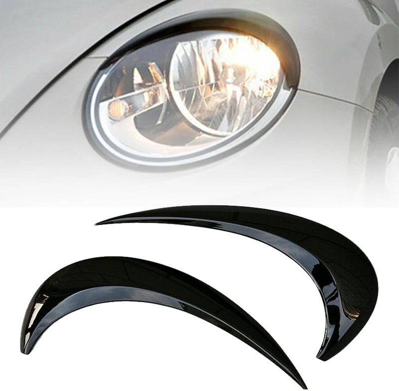 DEMULAX Glossy Black Headlight Eyebrow Trim for VW Beetle A5 - Image 3