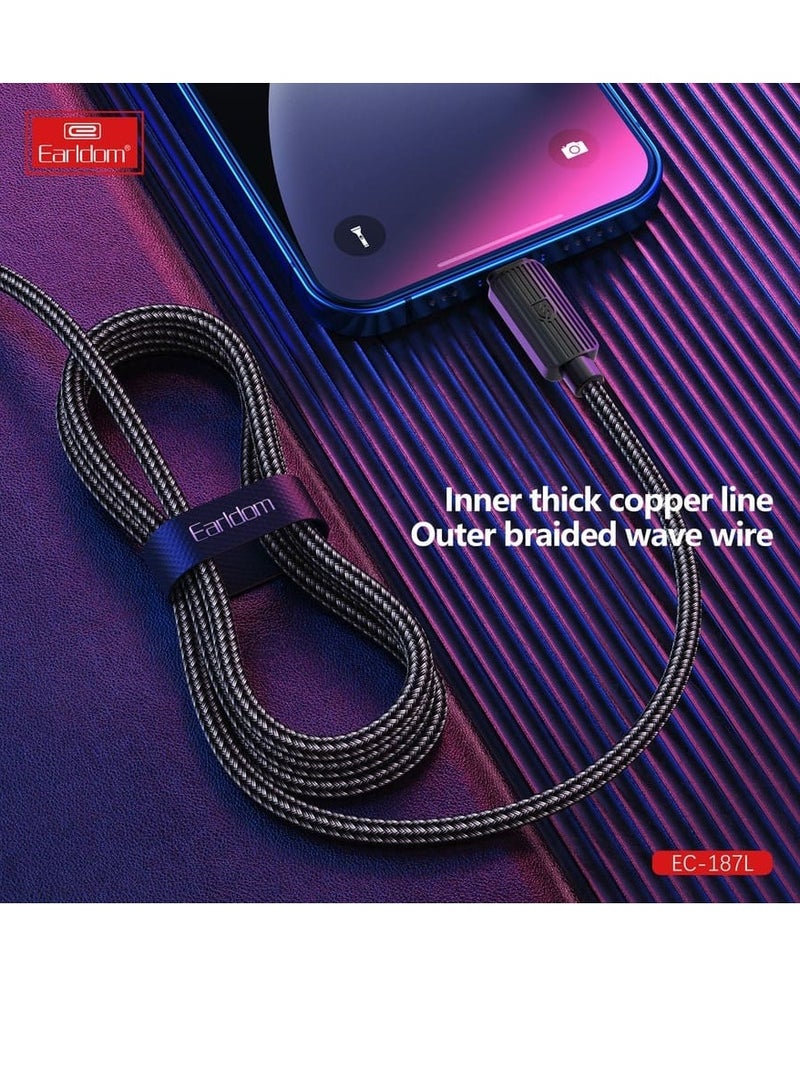 أيرلدوم كابل بيانات يو اس بي 2.4 امبير , شحن ومزامنة سريعين - يو اس بي الى 8 سنون , EC-187C - Image 3