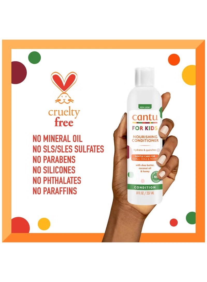 كانتو كانتـو كير للأطفال بلسم مغذٍ خالٍ من الكبريتات بزبدة الشيا 237 مل | يرطّب ويُنعم ويقوّي الشعر | بلسم لطيف للاستخدام اليومي للأطفال - Image 3