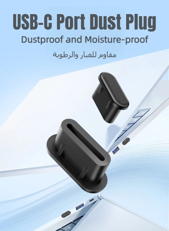 SAMZHE 50‑Pack USB‑C Port Dust Plug, Dust & Moisture‑Proof Silicone Port Blocker Stopper, Type‑C Charging Port Protector Cap for iPhone 15/16/17, Android Phones, Tablets, Headphones (Black) - Image 3