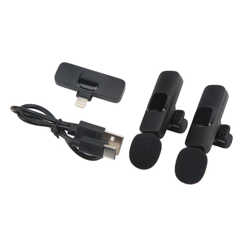 K9 Wireless Lavalier Microphone 1 for 2 Live Broadcast Equipment Mic Outdoor Lavalier Microphone for Smart Phone Tablet Universal for IOS Port - Image 3