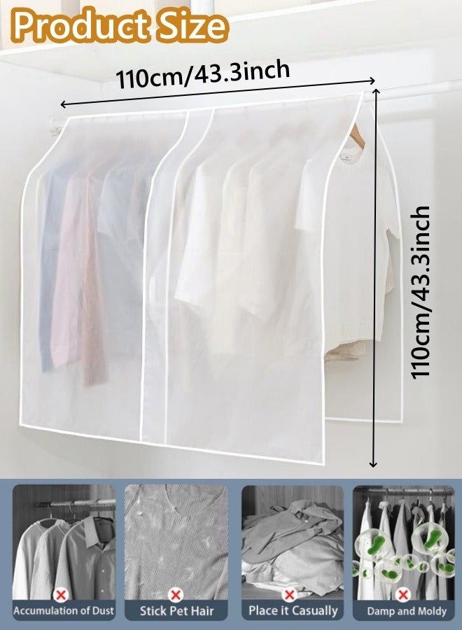 Optico 1/2/3Pcs Clothing Rack Covers, 43.3 x 43.3inch Cubic Dust Cover Garment Covers Organizer Moisture-proof Dust-proof Clothes Cover Clothes Shoulder Rack Cover Closet Cover Clothing Organizer with Velcro, Semi-transparent for Closet Storage, Hanging Shirts, Coats, Dresses, Suits  - Image 2