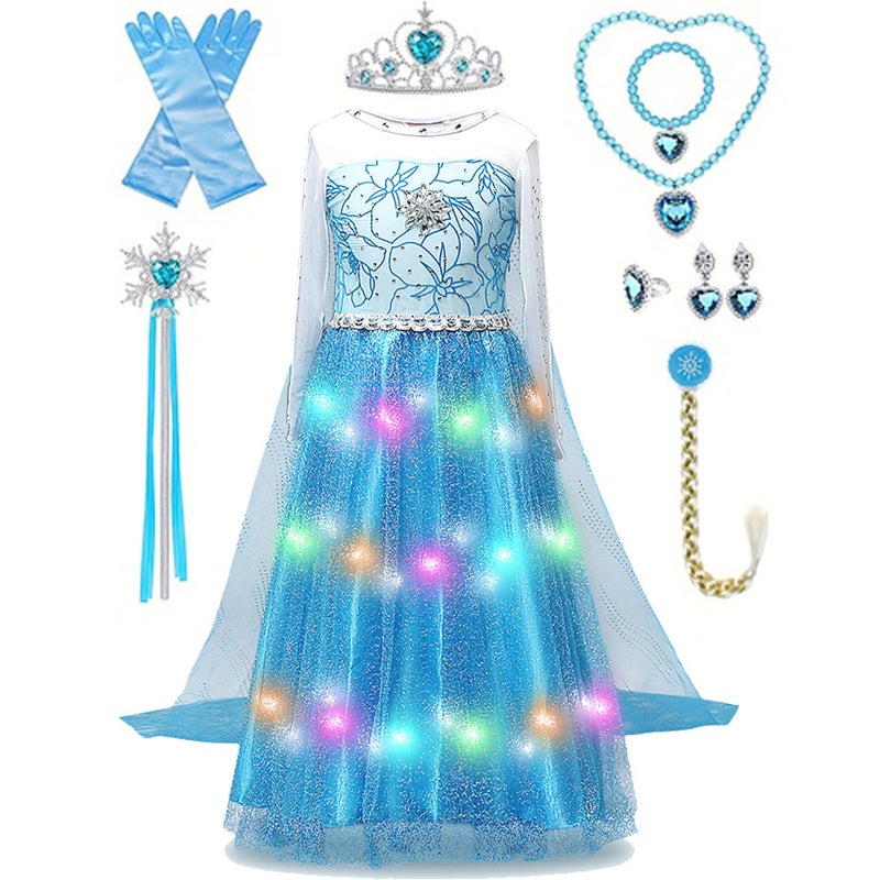 Frozen Glow Dress Princess Aisha Dress Mop Sequins Dress Cos Aisha Girl'S Veil Dress - Image 2
