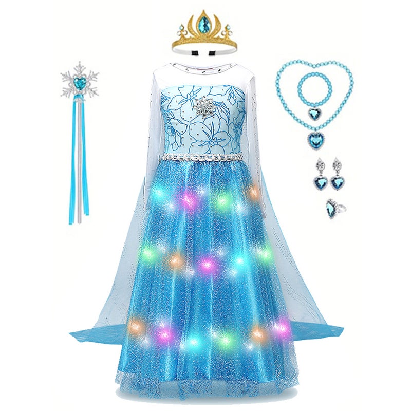 Frozen Glow Dress Princess Aisha Dress Mop Sequins Dress Cos Aisha Girl'S Veil Dress - Image 3