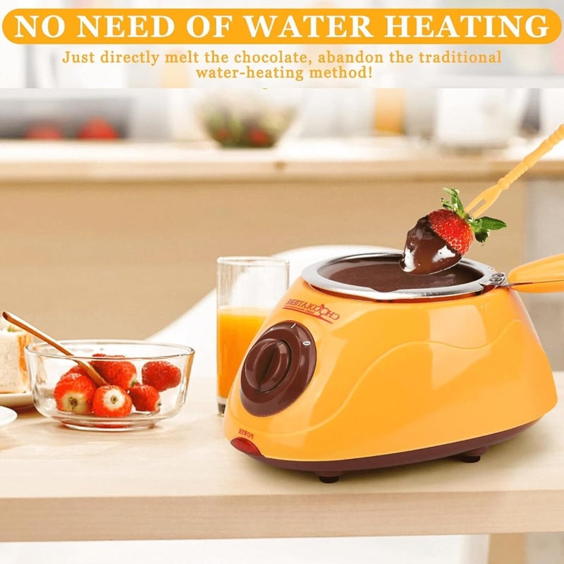 Portible طقم وعاء الذوبان | صانع كهربائي للحلويات المنزلية، فوندو، زبدة، جبن مجموعة كاملة مع شوكات، ملعقات، قوالب، رف تجفيف – سهل الاستخدام لصنع الحلويات، الخبز ووجبات الحفلات - Image 5