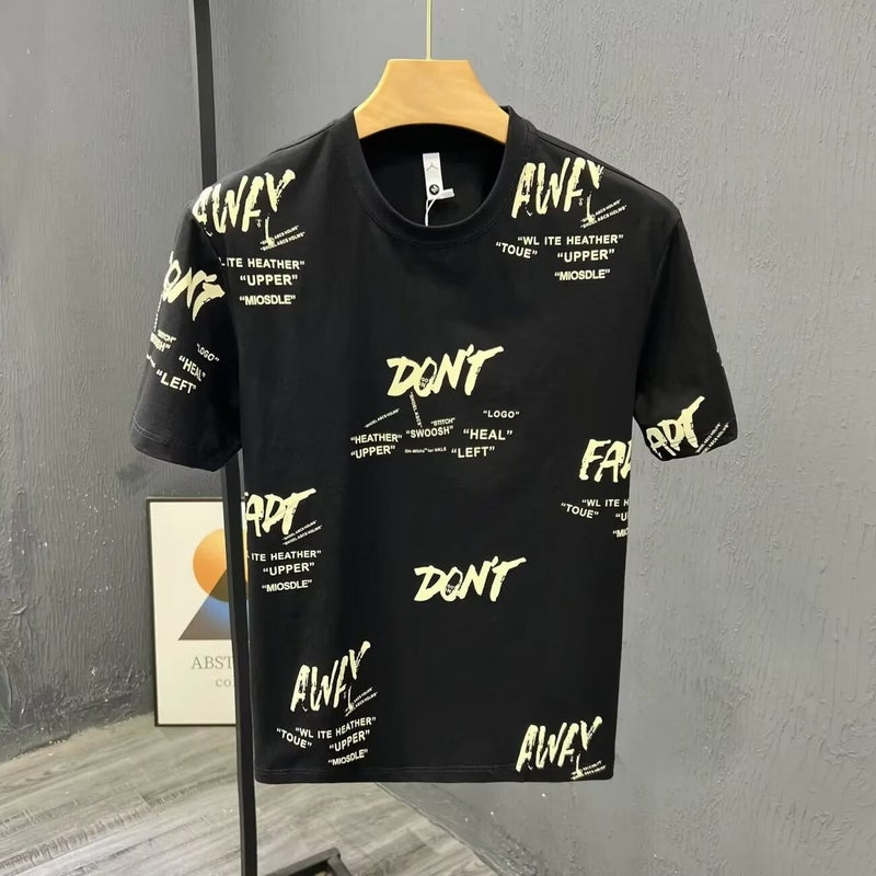 American Style High Street Mens Short-sleeved Summer Thin Letter Printed Half-sleeved T-shirt Youth Instagram Popular Brand Half-sleeved Mens Clothing Green CP684