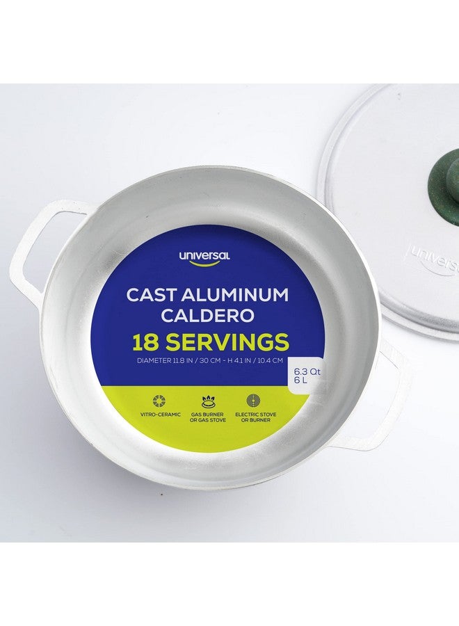 Universal (Medium Size) Caldero 18 Cups - 6.3 QT / 6 L, Stainless Aluminum Pot, Even Heat Distribution and Fast Cooking Dutch Oven Pot, Ergonomic Handles, Ideal for Rice, French Fries, and More - Image 2