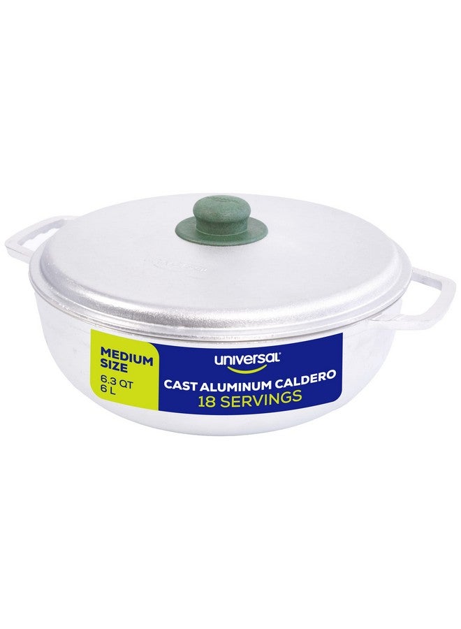 Universal (Medium Size) Caldero 18 Cups - 6.3 QT / 6 L, Stainless Aluminum Pot, Even Heat Distribution and Fast Cooking Dutch Oven Pot, Ergonomic Handles, Ideal for Rice, French Fries, and More - Image 1