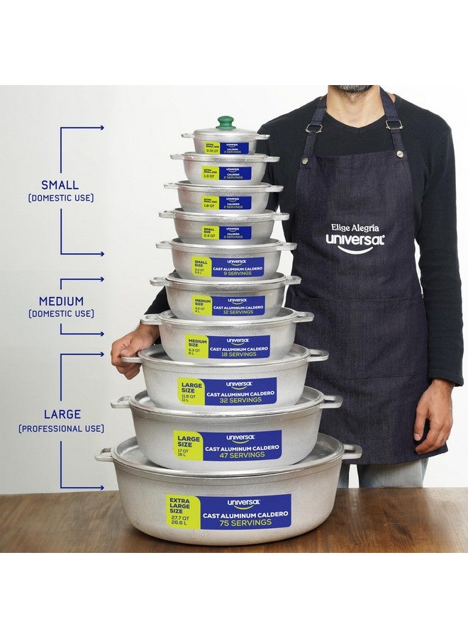 Universal (Medium Size) Caldero 18 Cups - 6.3 QT / 6 L, Stainless Aluminum Pot, Even Heat Distribution and Fast Cooking Dutch Oven Pot, Ergonomic Handles, Ideal for Rice, French Fries, and More - Image 4