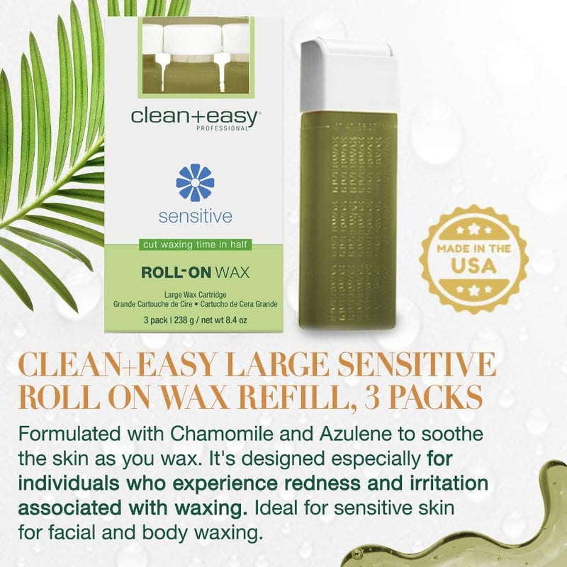 Clean + Easy Sensitive Roll-On Wax Refill - 3 Pack - Image 4