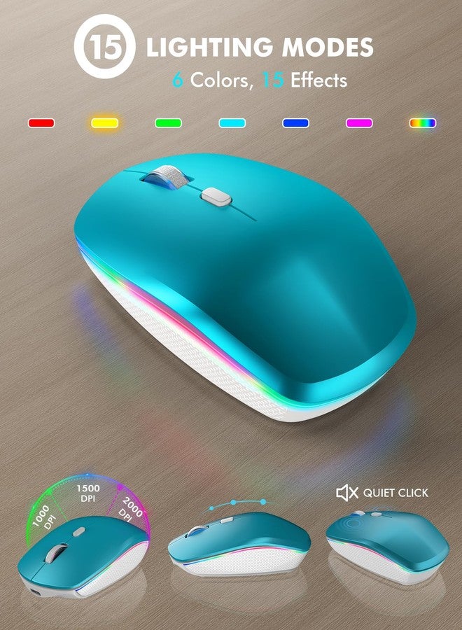 Trueque Wireless Keyboard and Mouse Combo - RGB Backlit, Rechargeable & Light Up Letters, Full-Size, Ergonomic Tilt Angle, Sleep Mode, 2.4GHz Quiet Keyboard Mouse for Mac, Windows, Laptop, PC - Image 5
