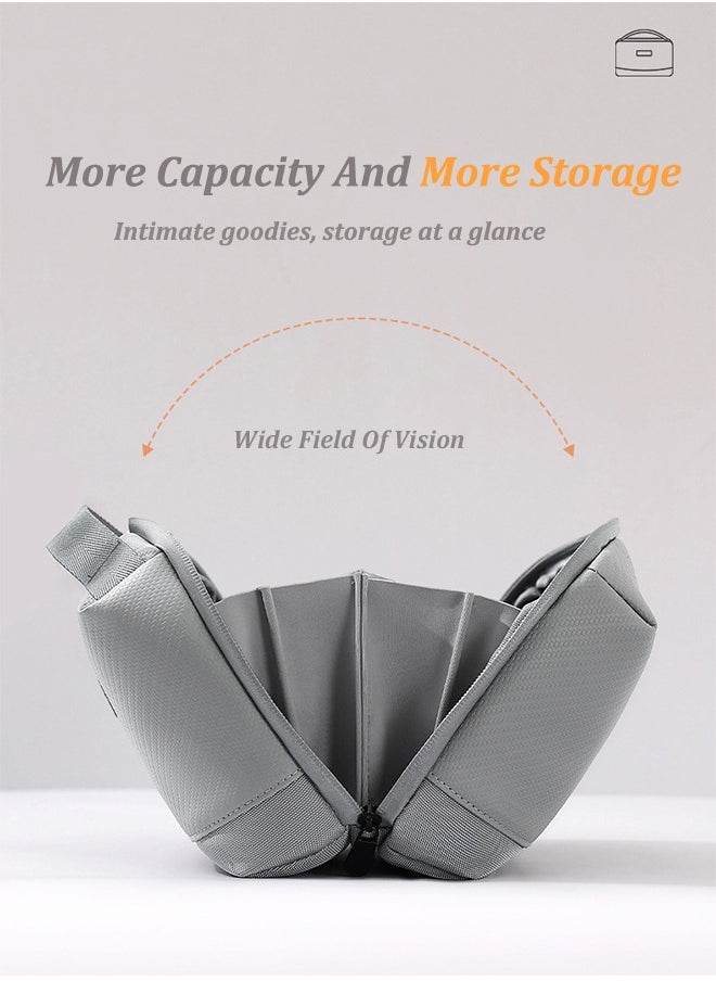 TRAVEL Waterproof Large Capacity Digital Storage Bag - Data Cable Storage Bag Moisture-Proof Large Capacity Digital Accessories Storage Bag Travel Portable Digital Bag Gray  - Image 5
